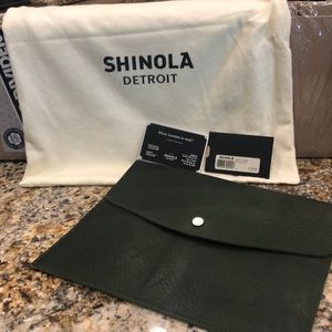 Shinola Detroit IPad Envelope- Emerald Green